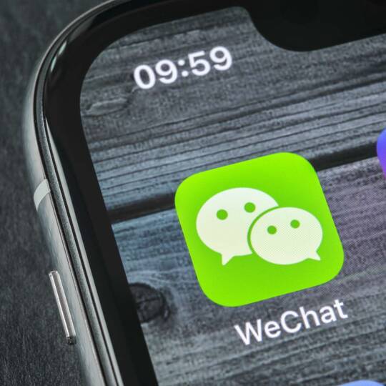 WeChat App Symbol auf Smartphone Home-Bildschirm