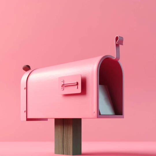 Briefkasten in pinker Farbe