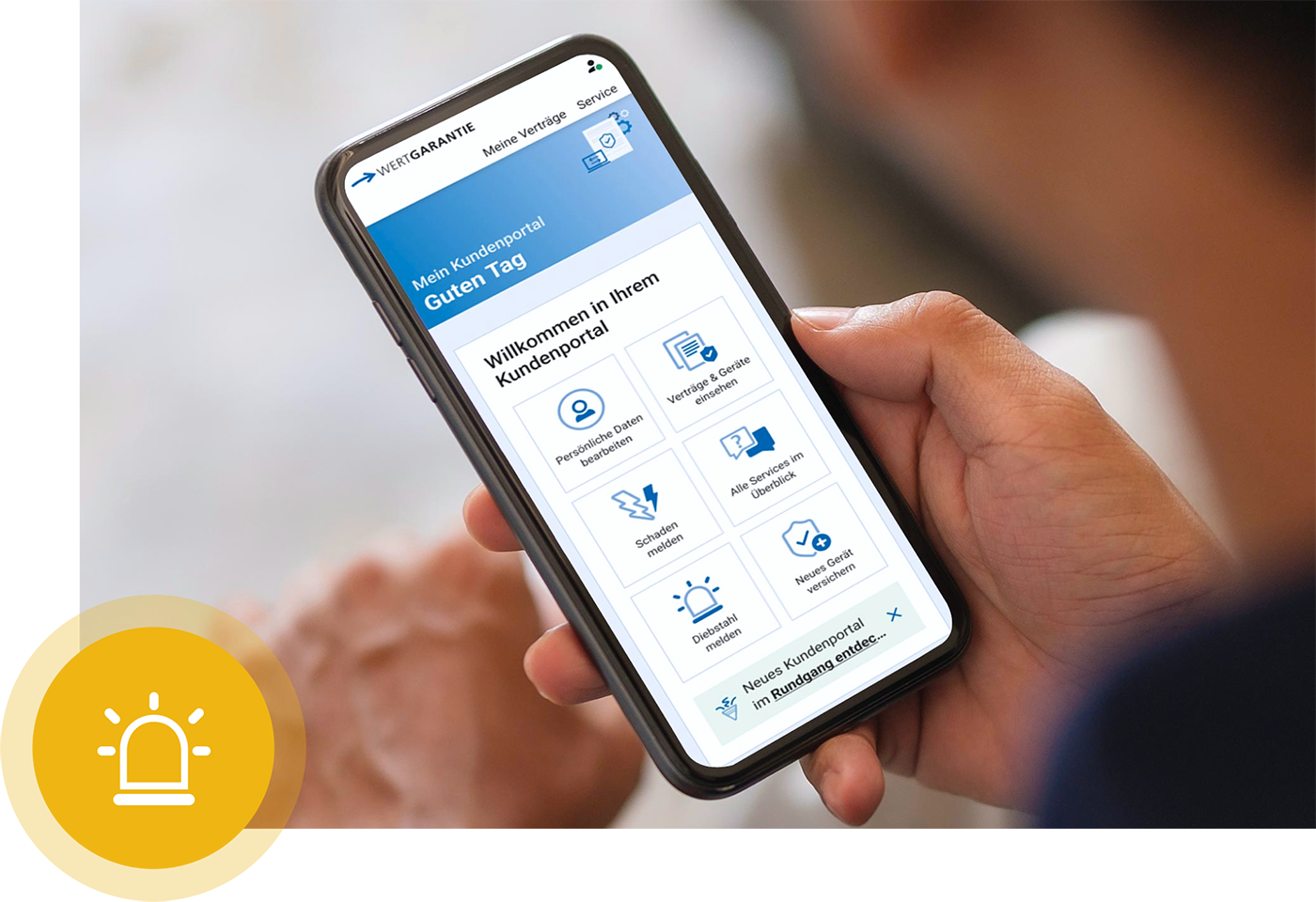 Das Interface des Kundenportals
