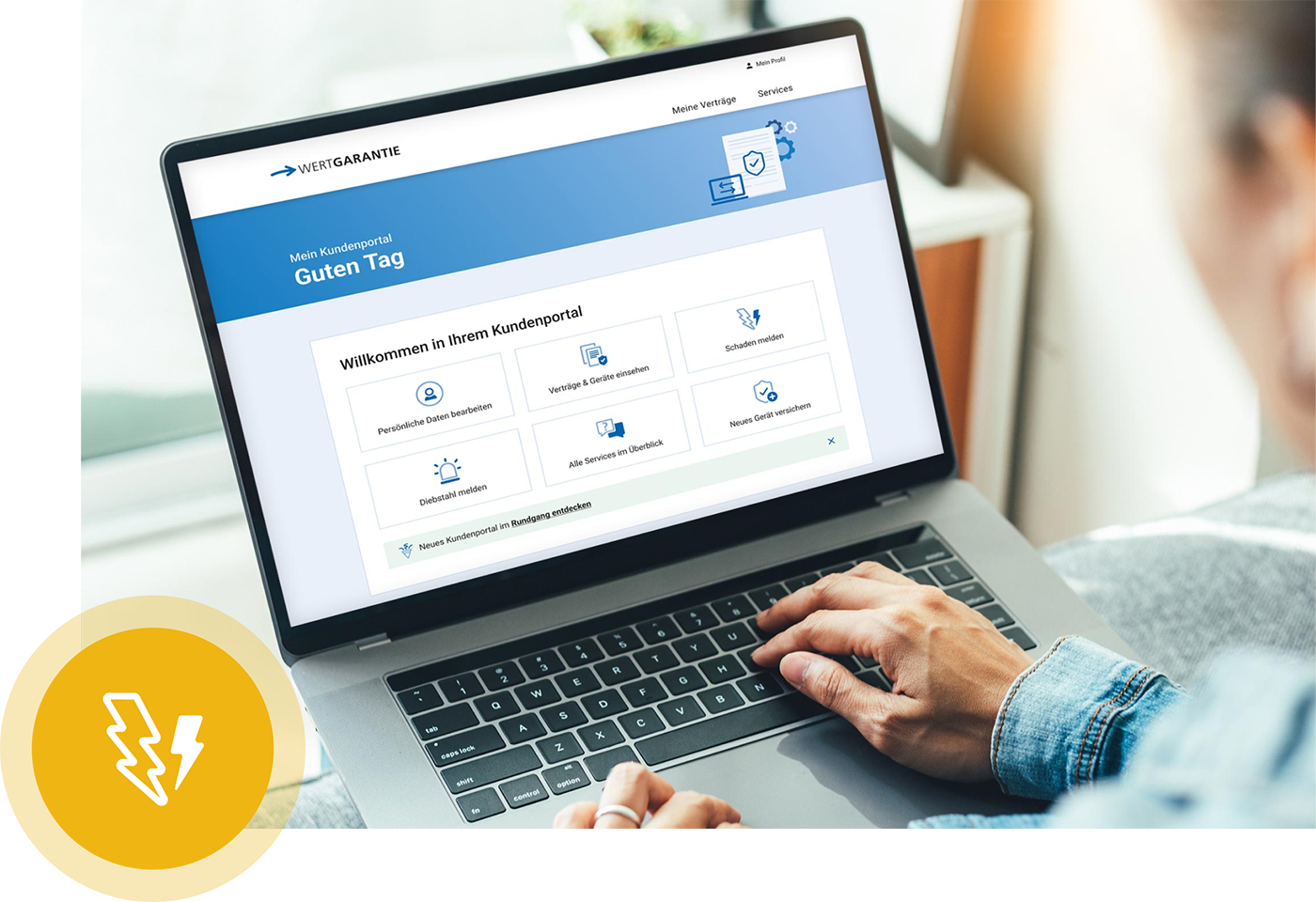 Die Benutzeroberfläche des Kundenportals