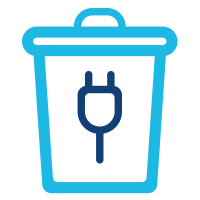 Icon eines Mülleimers mit einem Kabel darauf