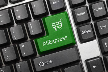 AliExpress Taste auf einer Tastatur