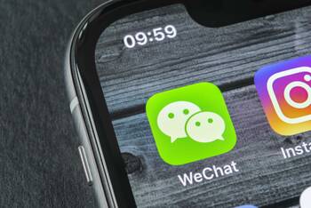 WeChat App Symbol auf Smartphone Home-Bildschirm