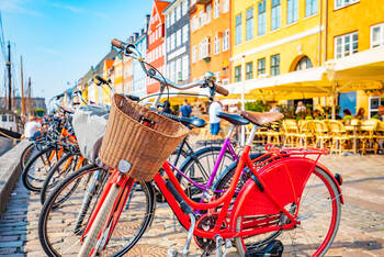 Bunte Fahrräder in  Copenhagen