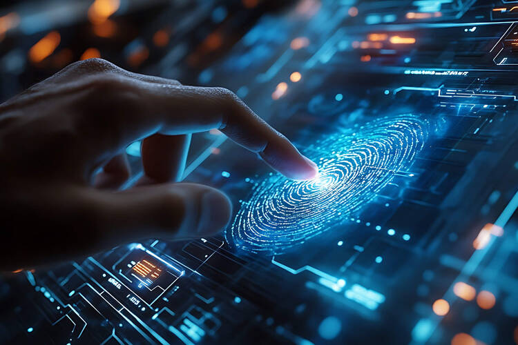 Eine Grafik von einem digitalen Fingerabdruck.