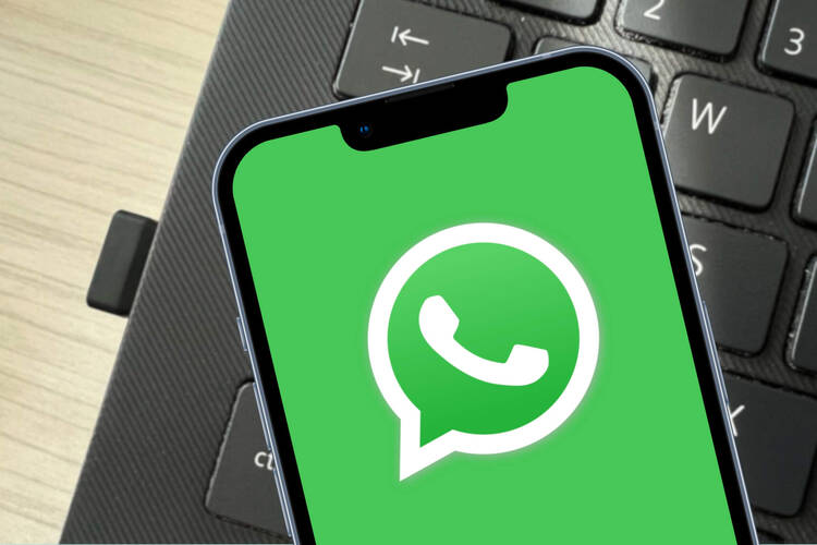 Auf dem Display eines Smartphones ist das WhatsApp-Symbol zu sehen.