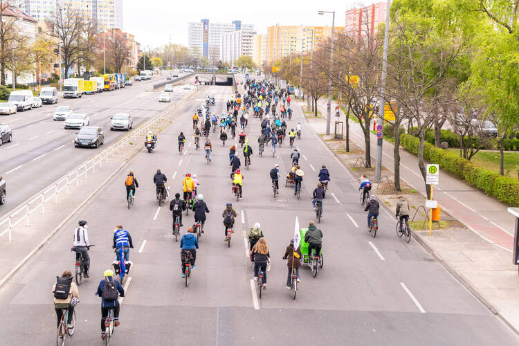 Fahrrad-Demo in einer Großsstadt