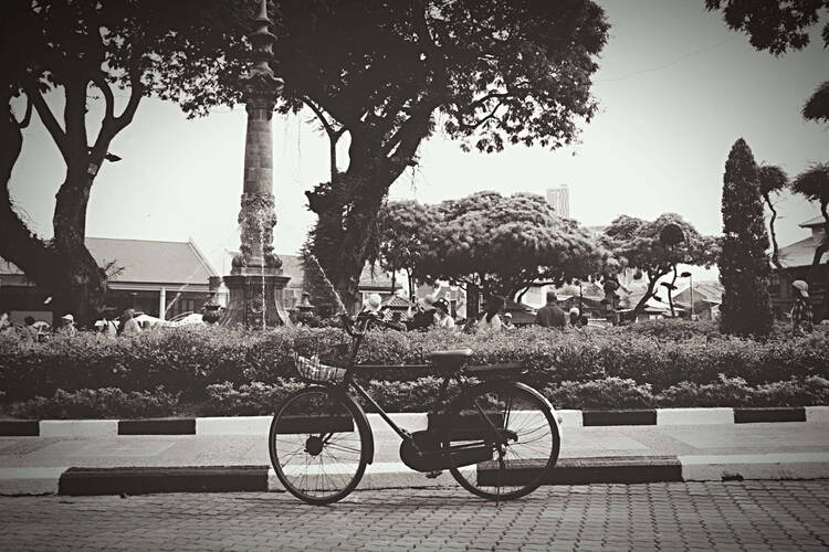 Schwarz weiß Bild eines Fahrrads