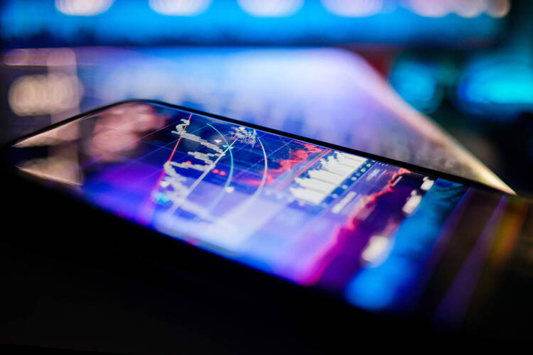 Smartphone-App zeigt Aktienkurs an
