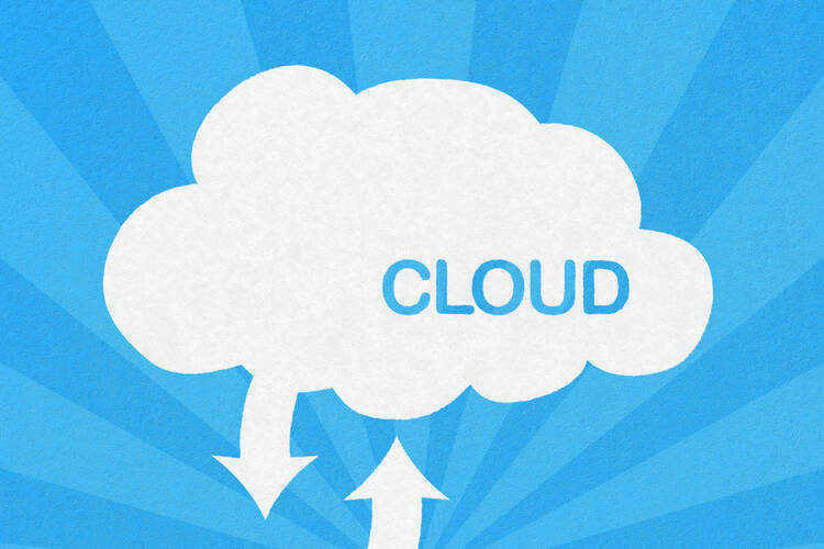 Wolke mit Cloud Schriftzug