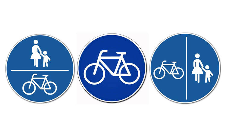 Drei Schilder Radwegnutzung