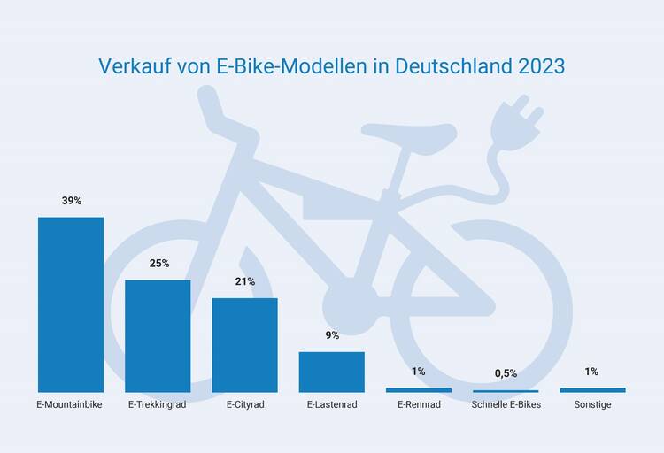 Grafik: Anteile der Modellgruppen am Verkauf von E-Bikes 