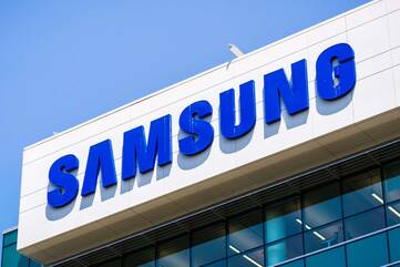 Großes Samsung-Logo an Firmengebäude