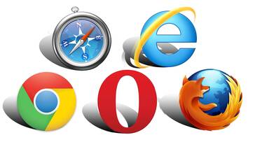 Icons von 5 verschiedenen Browsern