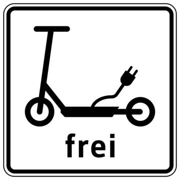 Verkehrsschild Für E-Scooter erlaubt"