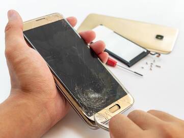 Reparatur des gebrochenen Glases des Samsung S6 edges