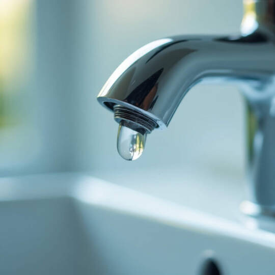 Ein tropfender Wasserhahn.