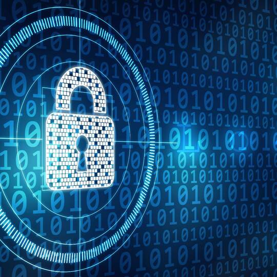 Illustration von Datensicherheit mit einem Schloss