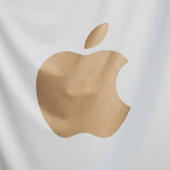 Apple-Logo auf weißem Hintergrund
