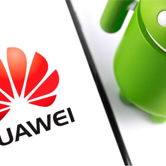 Huawei P10 Gerät mit Huawei Logo und Android Avatar